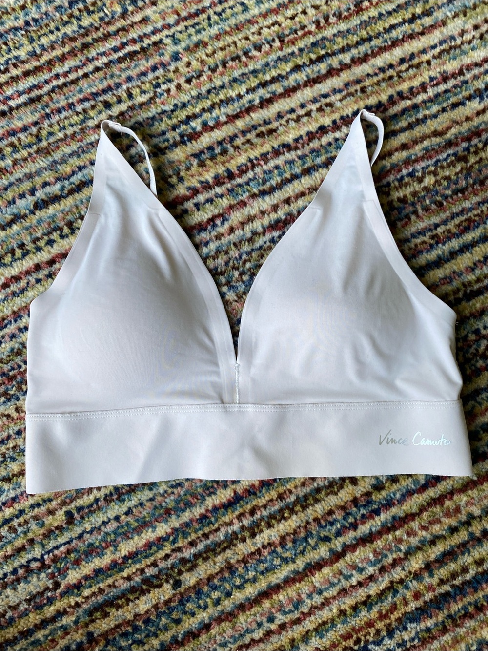 Vince Camuto Cream Seamless Bralette with Nude Removable Cups